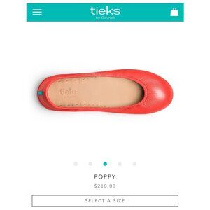 Tieks Poppy Red Leather Ballet Flat